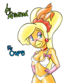 anthro armwear blonde_hair blue_eyes blush breasts choker cleavage clothed clothing elbow_gloves eyeshadow female gloves hair hand_behind_back hand_on_hip handwear jewelry looking_at_viewer makeup necklace non-mammal_breasts ponytail simple_background smile solo white_background modeseven don_bluth rock-a-doodle goldie_pheasant avian bird galliform golden_pheasant phasianid pheasant source_request