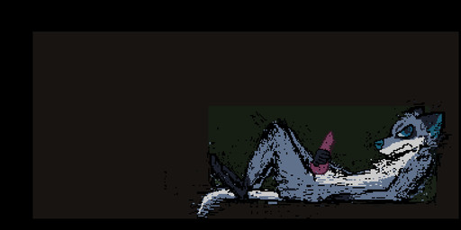 angry animal_genitalia animal_penis anthro black_border blue_body blue_fur blue_nose blue_tail border canine_genitalia canine_penis fur genitals holding_own_penis knot lying male masturbation nude_anthro nude_male on_back penis solo tail demensa emil_(demensa) canid canine canis coyote mammal 2017 digital_media_(artwork) pixel_(artwork)