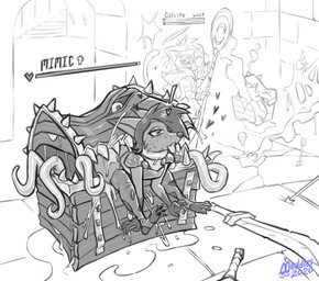 ambiguous_fluids ambiguous_gender armor clothing dungeon eyewear fantasy femboy gameplay_mechanics glasses gui health_bar leggings legwear looking_pleasured male melee_weapon sex solo staff sword tentacle_sex tentacles trapped weapon mewdles celeste_(mewdles) cyrus_nightfire calico_cat canid canine domestic_cat felid feline felis fox mammal mimic hi_res