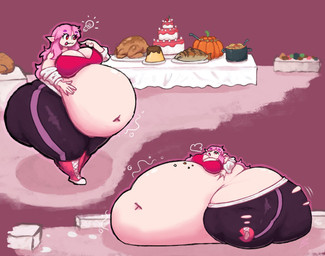 belly big_belly big_breasts big_butt breasts butt cleavage clothed clothing female hair huge_belly huge_breasts huge_butt huge_thighs hyper hyper_belly hyper_butt hyper_thighs immobile morbidly_obese morbidly_obese_female morbidly_obese_humanoid not_furry obese obese_female obese_humanoid overweight overweight_female overweight_humanoid pink_hair red_eyes shadow smile solo stuffing thick_thighs tongue tongue_out weight_gain ghornyb elise_(mysterydad) humanoid vampire hi_res