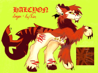 andromorph anthro fur hooves intersex male mastectomy_scar nipples scar self-harm solo malborocat mythology orbital_(band) halcyon_(malborocat) dragon furred_dragon furred_scalie hybrid mythological_creature mythological_scalie scalie hi_res model_sheet nonbinary_(lore)