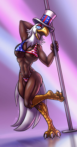 3_toes 5_fingers american_flag american_flag_bikini anthro areola areola_outline areola_slip avian_feet beak bedroom_eyes big_breasts big_nipples bikini blue_bra blue_clothing blue_eyes blue_hat blue_headwear blue_pupils blue_underwear bottomwear bra breasts brown_areola brown_body brown_feathers brown_nipples butt camel_toe claws cleavage clothed clothing curvy_figure deep_navel exposure_variation eyelashes eyeshadow feathers feet female fingers flag_bikini front_view gradient_background grey_background grey_body grey_claws grey_feathers half-closed_eyes hand_behind_head hat headgear headwear huge_nipples humanoid_hands ineffective_clothing looking_at_viewer makeup midriff narrowed_eyes navel nipples non-mammal_breasts open_beak open_mouth open_smile panties pattern_bottomwear pattern_bra pattern_clothing pattern_panties pattern_topwear pattern_underwear pink_tongue pole pose pupils raised_leg red_bra red_clothing red_eyeshadow red_hat red_headwear red_panties red_underwear scutes seductive side_boob simple_background skimpy smile solo striped_bottomwear striped_bra striped_clothing striped_panties striped_topwear striped_underwear stripes stripper_pole swimwear tail tail_feathers talons thick_thighs toe_claws toes tongue top_hat topwear two-piece_swimsuit under_boob underwear united_states_of_america white_body white_bra white_clothing white_feathers white_hat white_headwear white_panties white_underwear wide_hips yellow_beak bassybefuddle conditional_dnp freeda_(himynameisnobody) accipitrid accipitriform avian bald_eagle bird eagle sea_eagle 2021 digital_media_(artwork) hi_res pinup