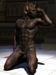 3d_(artwork) abs anthro anubian_jackal anubis athletic balls biceps biped brown_body canid canine canis deity digital_media_(artwork) egyptian egyptian_mythology erection flexing foreskin fur genitals humanoid_genitalia humanoid_penis jackal kneeling looking_at_viewer male mammal michael4 middle_eastern_mythology muscular muscular_anthro mythology nipples nude pecs penis pose retracted_foreskin solo source_request spread_legs spreading vein wooky yellow_eyes