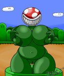 big_breasts blue_sky breasts cloud female genitals green_body grin hand_on_breast holding_breast huge_breasts nipples not_furry nude outside overweight overweight_female overweight_humanoid pipe plant pussy sky slightly_chubby slightly_chubby_female smile solo standing teeth thick_thighs wide_hips spocky87 mario_bros nintendo elemental_creature elemental_humanoid flora_fauna humanoid mammal piranha_plant plant_humanoid absurd_res hi_res