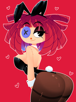 big_breasts big_butt breasts bunny_costume butt button_eye cleavage clothed clothing costume eyebrow_through_hair eyebrows eyelashes eyeshadow fake_ears fake_rabbit_ears fake_rabbit_tail fake_tail female hair heart_symbol makeup pie_cut_eyes purple_eyeshadow rag_doll_(toy) red_hair solo translucent translucent_hair xan-gelx glitch_productions the_amazing_digital_circus ragatha_(tadc) animate_inanimate humanoid 3:4 hi_res