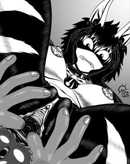 animal_genitalia animal_penis anthro bell breasts cervix claws collar duo equine_genitalia equine_penis female gaping gaping_vagina genitals male male/female monster_girl_(genre) navel nipples nude penis scared spread_vulva spreading stripes vulva sacrificabominat one-punch_man one_(manga) chapter_170_monster_girl_(one-punch_man) equid equine horse mammal satyr black_and_white hi_res monochrome