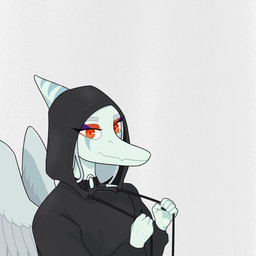 anthro clothed clothing feathered_wings feathers female hoodie humor long_snout looking_at_viewer makeup orange_eyes simple_background snout solo tongue tongue_out topwear white_background wings doomed_predator goodbye_volcano_high ko_op_(game_developer) fang_(gvh) prehistoric_species pterosaur reptile scalie 1:1 2_frame_animation animated hi_res nonbinary_(lore)