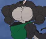 2024 anthro antlers balls balls_growth big_balls big_muscles big_pecs big_penis black_body black_hair black_penis clothed clothing collar countershading dragon eastern_dragon genital_growth genitals grey_body grey_countershading growth hair hi_res horn huge_balls huge_muscles huge_pecs huge_penis hyper hyper_balls hyper_genitalia hyper_muscles hyper_pecs hyper_penis looking_at_viewer male muscle_growth muscular mythological_creature mythological_scalie mythology pecs pecs_growth penis penis_growth scalie smile solo sonicgamer underwear underwear_only zylo_(sonicgamer)