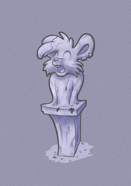 after_transformation horror_(theme) implied_transformation inanimate_transformation open_mouth permanent_transformation petrification sculpture statue transformation trevor-fox trevor-fox_(character) house_mouse mammal mouse murid murine rodent hi_res