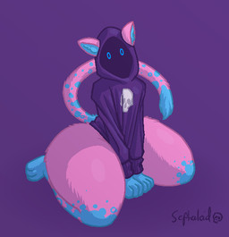 ambiguous_gender anthro big_butt bone butt clothing glowing glowing_eyes holidays hoodie skull solo thick_thighs topwear wide_hips sephaloid halloween domestic_cat felid feline felis mammal 2019 aliasing digital_media_(artwork)