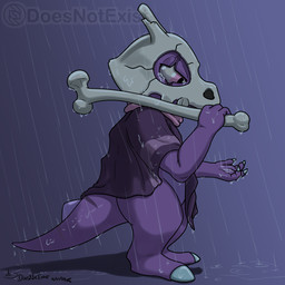 4_fingers ambiguous_gender anthro bodily_fluids bone bone_club bone_mask claws clothing club_(weapon) countershading crying fingers gradient_background looking_at_hand mask melee_weapon poncho raining sad scar scarf simple_background skull skull_mask solo spines stripes tail tears weapon yellow_eyes doesnotexist nintendo pokemon subscribestar fan_character trip_(doesnotexist) cubone generation_1_pokemon pokemon_(species) 1:1 2026 dated hi_res signature watermark