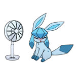 3_toes 6:5 ambiguous_gender animated blue_body blue_ears blue_fur blue_inner_ear blue_paws blue_pseudo_hair blue_toes blush blush_lines bodily_fluids cooling_off dipstick_ears dipstick_tail ear_markings eeveelution electric_fan eyes_closed feet feral fur generation_4_pokemon glaceon heat_(temperature) looking_away loop markings multicolored_ears nintendo no_sound oscillating_fan park_horang paws pink_tongue pokemon pokemon_(species) pseudo_hair short_playtime simple_background sitting solo sweat sweatdrop tail tail_markings three-quarter_view toes tongue tongue_out webm white_background