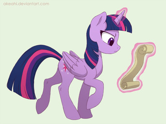 feathered_wings feathers female feral hair horn magic multicolored_hair purple_body purple_eyes purple_feathers scroll simple_background solo white_background wings akeahi friendship_is_magic hasbro my_little_pony mythology twilight_sparkle_(mlp) equid equine mammal mythological_creature mythological_equine winged_unicorn