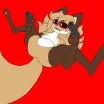 anthro brown_body brown_fur dipstick_tail female female_anthro fur gloves_(marking) gun hair handgun markings pawpads paws pink_pawpads pistol ranged_weapon simple_background solo tail tail_markings weapon white_body white_fur conditional_dnp gender_stupid filthy_frank averi_(fiddleafox) canid canine fox mammal red_fox true_fox 1:1