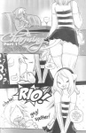 anthro bottomwear clothed clothing comic cover cover_art cover_page dialogue dress duo english_text felid female greyscale legwear lion male mammal miu monochrome nero_(miu) pantherine panties rio_(miu) skirt stockings tail text underwear