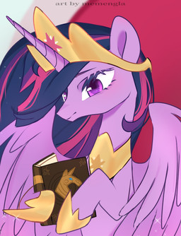 aged_up book chair crown eyelashes female feral furniture headgear horn reading regalia solo sparkles throne tome wings memengla friendship_is_magic hasbro my_little_pony mythology queen_twilight_(mlp) twilight_sparkle_(mlp) equid equine mammal mythological_creature mythological_equine winged_unicorn absurd_res hi_res