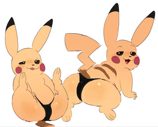 anthro bedroom_eyes bikini_thong butt clothing male male/male narrowed_eyes presenting seductive solo swimwear underwear freakpaws nintendo pokemon generation_1_pokemon pikachu pokemon_(species) hi_res