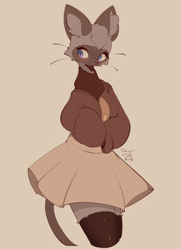anthro blue_eyes bottomwear clothed clothing female fully_clothed inner_ear_fluff simple_background skirt solo tan_background tuft whiskers conditional_dnp tohupo cynthia_(tohupo) domestic_cat felid feline felis mammal siamese_cat 2024 absurd_res dated digital_media_(artwork) hi_res signature