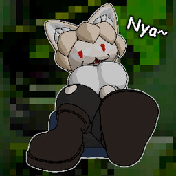 boots clothing female footwear legwear shoes smug stockings colonthreeguy tsukihime type-moon neco-arc 1:1 3d_(artwork) digital_media_(artwork) pixel_(artwork)