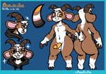 2_toes 3_fingers anthro black_clothing black_hoodie black_topwear blep blush brown_body brown_fur brown_horn butt clothing eyewear facial_markings feet fingers fur genitals glasses head_markings hoodie hooves horn male markings multicolored_body multicolored_tail nude orange_blush orange_eyes orange_penis penis smile solo tail text toes tongue tongue_out topwear wearing_glasses white_body white_fur polarfoxpat bean_(beanthegoat) bovid caprine goat mammal absurd_res english_text hi_res model_sheet