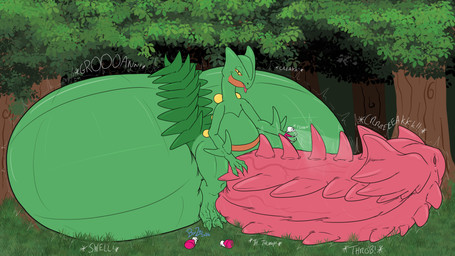 anthro balls big_balls big_penis blep expansion forest forest_background genital_expansion genitals grass hand_on_penis huge_balls huge_penis hyper hyper_balls hyper_genitalia hyper_penis implied_growth looking_at_viewer male nature nature_background onomatopoeia penis penis_expansion plant potion smile smirk smug_face solo sound_effects spiked_penis spikes spikes_(anatomy) standing text tongue tongue_out tree unusual_anatomy unusual_genitalia unusual_penis bonzaipalmtree nintendo pokemon generation_3_pokemon pokemon_(species) sceptile 16:9 hi_res widescreen