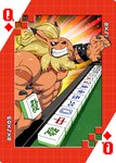 abs anthro blonde_hair blue_eyes card digimoji gaming grin hair male muscular muscular_anthro muscular_male nipples pecs playing_card queen_of_diamonds smile solo suit_symbol roaringmoon bandai_namco digimon digimon_(species) leomon hi_res