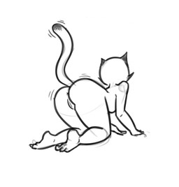 3_toes all_fours anthro anus arm_support big_butt biped butt dipstick_tail faceless_anthro faceless_character faceless_female feet female fingers genitals humanoid_feet humanoid_hands innie_vulva legs_together markings mature_anthro mature_female motion_lines motion_outline nude nude_anthro nude_female plantigrade pointy_ears prick_ears shaking_butt solo tail tail_markings tail_motion tail_sway thick_thighs three-quarter_view toes vulva whiskers randomdudefellow the_complex_adventures_of_eddie_puss mother_puss domestic_cat felid feline felis mammal 2026 black_and_white digital_drawing_(artwork) digital_media_(artwork) guide_lines monochrome sketch