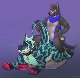 all_fours anal anal_penetration animal_genitalia animal_penis anthro anthro_on_anthro anthro_penetrated anthro_penetrating anthro_penetrating_anthro athletic athletic_anthro athletic_male barking bdsm black_body blue_body bodily_fluids bondage_gear bondage_gloves bowl canine_genitalia canine_penis clock clothing collar container countershade_face countershade_feet countershade_neck countershade_tail countershade_torso countershading cum cum_from_ass cum_in_ass cum_inside doggystyle dominant dominant_male drooling duo erection feet from_behind_position genital_fluids genitals glowing glowing_eyes grey_body half-closed_eyes handwear holding_pocketwatch hypnosis kneeling knot knotted_penis leaking_cum looking_pleasured male male/male male_anthro male_penetrated male_penetrating male_penetrating_male mind_control mostly_nude mostly_nude_anthro mostly_nude_male narrowed_eyes newspaper nude nude_anthro nude_male overweight overweight_anthro overweight_male penetration penile penile_penetration penis penis_in_ass pet_bowl petplay pocketwatch puppyplay ringed_eyes roleplay saliva scarf scarf_only sex simple_background submissive submissive_male tail teal_body text tongue tongue_out watch yellow_eyes mintyderg mythology minty_(mintyderg) aquatic aquatic_dragon canid canine canis dragon mammal mythological_creature mythological_scalie scalie wolf 2024 english_text hi_res