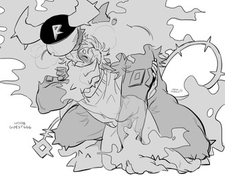 2_horns 4_fingers abdominal_bulge ambiguous_penetration andromorph andromorph/male andromorph_penetrated anthro anthro_penetrating anthro_penetrating_human athletic athletic_anthro athletic_male biped blush bodily_fluids breath claws clothing crouching crouching_sex digitigrade duo extreme_french_kiss eyes_closed face_grab fingers french_kissing from_behind_position fur genital_fluids genitals grabbing_face hair hat hat_only headgear headgear_only headwear headwear_only horn human_on_anthro human_penetrated humanoid_genitalia humanoid_vulva intersex intersex/male intersex_penetrated interspecies kissing kneeling long_tail long_tongue male male_penetrating male_penetrating_andromorph male_penetrating_intersex mostly_nude name_in_background neck_tuft no_shading penetration saliva sex size_difference smaller_penetrated sweat sweatdrop sweater tail tongue topwear tuft vaginal_fluids vulva wisps mrya_morka forsaken_(roblox) roblox guest_666_(forsaken) noob_(forsaken) noob_(roblox) demon human mammal unknown_species black_and_white digital_drawing_(artwork) digital_media_(artwork) hi_res monochrome nonbinary_(lore)