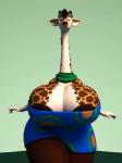 anthro areola big_breasts bouncing_breasts breasts clothed clothing female fur huge_breasts hyper hyper_breasts looking_at_viewer simple_background solo walking wide_hipped_female wide_hips anthroanim animal_crossing nintendo gracie_(animal_crossing) kenja_giraffe giraffe giraffid mammal 3:4 3d_(artwork) 3d_animation animated digital_media_(artwork) low_res short_playtime