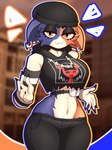 anthro big_breasts bottomwear breasts clothing crop_top ear_piercing ear_ring eyebrows eyelashes female fur hat headgear headwear midriff navel pants piercing ring_piercing shirt solo topwear wide_hips yellow_eyes hosses21 epic_games fortnite meow_skulls calico_cat domestic_cat felid feline felis mammal 2025 3:4 hi_res