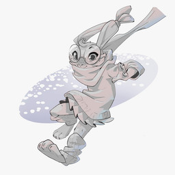 3_toes anthro barefoot big_eyes bottomwear cheek_tuft clothing eyewear facial_tuft feet female floppy_ears freckled_face freckles glasses head_tuft leg_warmers legwear long_ears looking_at_viewer midair oversized_clothing scarf simple_background skirt smile solo sweater tied_ears toes topwear tuft wearing_glasses young ruffu paddy_(ruffu) lagomorph leporid mammal rabbit digital_drawing_(artwork) digital_media_(artwork) sketch