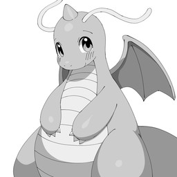1_horn 3_fingers ambiguous_gender antennae_(anatomy) belly blush blush_lines claw_fingers feral fingers happy horn looking_at_viewer membrane_(anatomy) membranous_wings scales semi-anthro simple_background smile smiling_at_viewer solo standing tail thick_tail three-quarter_view white_background wings noye nintendo pokemon dragonite generation_1_pokemon pokemon_(species) 1:1 2025 digital_media_(artwork) greyscale hi_res monochrome portrait three-quarter_portrait