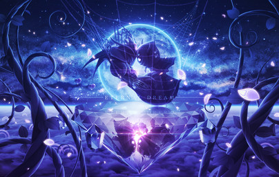 2_horns 4_wings 8_eyes antennae_(anatomy) anthro arthropod_abdomen arthropod_webbing bodily_fluids closed_smile cloud cosmic_background crown crying crystal cute_fangs detailed_background duo empty_eyes eye_contact eyes_closed fangs female flashback floating_hands flower full_moon hand_on_face headgear heart_symbol holding_flower holding_object horn insect_wings legless looking_at_another looking_at_partner male male/female moon mouth_closed multi_eye multi_wing night outside petals plant reflection sad scarf size_difference sky sleeping smile spider_web star starry_background starry_sky stinger tears teeth text vines white_eyes wings 5health kirby:_triple_deluxe kirby_(series) nintendo queen_sectonia queen_sectonia_(original_form) taranza arachnid arthropod hymenopteran insect spider spidr wasp 2020 digital_drawing_(artwork) digital_media_(artwork) english_text hi_res japanese_description