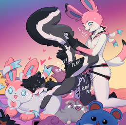 anal anal_orgasm anal_penetration anthro anthrofied areola balls big_tail biped black_body black_nose blue_eyes blush blush_lines bodily_fluids breath chastity_cage chastity_cage_only chastity_device chastity_device_only cum cum_on_plushie cum_while_chaste cum_while_penetrated dildo dildo_in_ass dildo_insertion doggystyle dominant_in_chastity drooling duo ejaculation eyebrows femboy femboy/femboy flat_chastity_cage fluffy fluffy_tail from_behind_position genital_fluids genitals hands-free head_tuft heart_symbol holding_leg interspecies kneeling leaking_cum looking_at_another looking_at_partner looking_back looking_back_at_another looking_back_at_partner looking_pleasured lube male male/male male_penetrated male_penetrating male_penetrating_male male_wearing_chastity male_wearing_strapon metal_chastity_cage motion_lines mutual_chastity navel neck_tuft nipples nude object_in_ass onomatopoeia open_mouth orgasm pawpads penetration pink_body plap_(sound) plushie pokemorph raised_leg saliva sex sex_toy sex_toy_in_ass sex_toy_insertion side_view sound_effects strapon strapon_over_chastity strapon_over_penis strapon_sex sweat tail tail_grab teeth text tongue tongue_out toying_partner tuft wearing_chastity_cage wearing_chastity_device white_body somik nintendo pokemon hyacinth_(cheeseuschrist) pallas_(cheeseuschrist) eeveelution espurr generation_1_pokemon generation_2_pokemon generation_6_pokemon generation_7_pokemon jigglypuff litten mammal marill mephitid pikachu pokemon_(species) prevost's_squirrel skunk sylveon 2025 hi_res