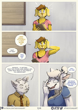 accessory anthro asian_clothing awkward_expression blue_clothing body_language brown_body brown_fur chinese_clothing clipboard clothed clothing crossdressing dialogue east_asian_clothing elderly_anthro elderly_male expressive_ears facepalm female female_anthro flower flower_in_hair fur grey_body grey_fur grin group hair hair_accessory inside male male_anthro office_background pink_clothing plant sarcasm smile smirk speech_bubble standing text trio white_body white_fur yellow_body yellow_clothing yellow_fur theo_young selene_(dirtypaws) bird_dog canid canine canis domestic_cat domestic_dog felid feline felis golden_retriever hunting_dog mammal retriever comic english_text hi_res