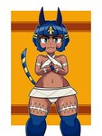 :3 bandeau bikini clothing crossed_arms female frown fusion legwear looking_at_viewer not_furry scar simple_background solo swimwear thigh_highs topwear two-piece_swimsuit wraps nekiny animal_crossing ankha_zone nintendo skullgirls ankha_(animal_crossing) nadia_fortune animal_humanoid cat_humanoid felid felid_humanoid feline feline_humanoid humanoid mammal mammal_humanoid absurd_res hi_res