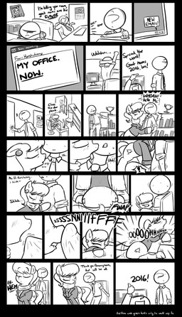 anthro anthro_on_feral bestiality clothed clothing crotch_sniffing dialogue erection erection_under_clothing exclamation_point fellatio female feral genitals group in_heat licking male male/female musical_note musical_symbol oral penile penis sex sexual_harassment smile sniffing symbol text tongue tongue_out unprofessional_behavior shoutingisfun friendship_is_magic hasbro my_little_pony anon fan_character ms._harshwhinny_(mlp) earth_pony equid equine horse human mammal pony comic crossover english_text hi_res monochrome