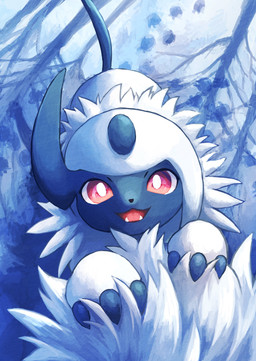 ambiguous_gender claws duo fangs feral first_person_view fur horn looking_at_viewer open_mouth red_eyes tail teeth tongue white_body white_fur young young_feral 7_phi_3 nintendo pokemon absol generation_3_pokemon pokemon_(species) 2025 absurd_res hi_res mother_(lore) mother_and_child_(lore) parent_(lore) parent_and_child_(lore)