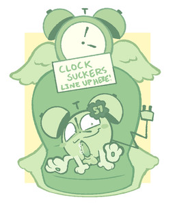 balls bodily_fluids chair clock furniture genital_fluids genitals itft male not_furry penis precum sitting smile solo tail clockstops3am conditional_dnp it's_time_for_the object_shows clock_(itft) animate_inanimate living_clock