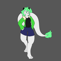 anthro bottomwear clothing green_hair hair male shorts solo tail tail_tuft tuft zenkerdragon mythology dragon mythological_creature mythological_scalie scalie 1:1 absurd_res hi_res nonbinary_(lore)