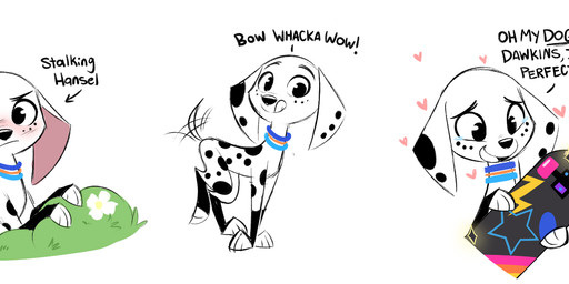 black_spots blue_collar collar female feral freckled_face freckles fur holding_skateboard leg_markings long_ears markings orange_collar pink_inner_ear socks_(marking) solo spots spotted_body spotted_fur tongue tongue_out toony white_body white_fur higglytownhero 101_dalmatian_street 101_dalmatians disney dolly_(101_dalmatians) canid canine canis dalmatian domestic_dog mammal hi_res