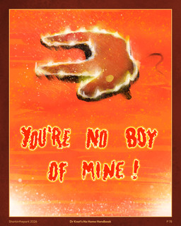 bold_text border burning charred horn lava orange_background pinata red_text simple_background text zero_pictured sharkinthepark mythology equid equine mammal mythological_creature mythological_equine unicorn 2026 4:5 absurd_res comic english_text hi_res