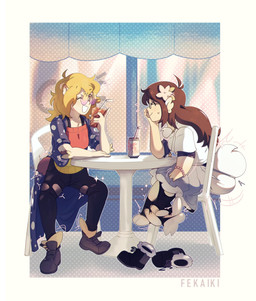 3_fingers accessory anthro arms_on_table beverage_can blonde_hair bodily_fluids bottomwear brown_eyes brown_hair chair clothing container cup drinking_glass duo eyes_closed eyewear female fingers flower flower_in_hair forced forced_transformation fur fur_tuft furniture glass glass_container glass_cup glasses hair hair_accessory jewelry leaning leaning_forward mid_transformation necklace on_chair one_eye_closed pants plant pokemon_transformation scut_tail shoes_removed short_tail sitting sitting_on_chair smile species_transformation sweat sweatdrop tail talking_to_another torn_bottomwear torn_clothing torn_pants transformation tuft unaware_transformation wristband fekaiki nintendo pokemon generation_6_pokemon human mammal mega_audino mega_evolution mega_lopunny pokemon_(species) hi_res