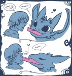2014 dragon duo hiccup how_to_train_your_dragon human interspecies kissing male night_fury scalie tongue toothless
Rating: Questionable
Score: 2
User: SirLush
Date: January 24, 2014