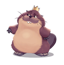3_toes 4_fingers beaver_tail black_eyes brown_body brown_fur brown_tail buckteeth closed_smile countershading crown feet feral fingers front_view fur headgear male monotone_background mouth_closed narrowed_eyes on_hind_legs overweight overweight_feral overweight_male simple_background smile solo tail tan_body tan_countershading teeth toes whiskers white_background kinmeki disney hoppers_(disney) pixar king_george_(hoppers) beaver mammal rodent 2026 digital_media_(artwork) full-length_portrait hi_res portrait shaded