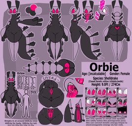 antennae_(anatomy) anthro anus arthropod_abdomen arthropod_abdomen_genitalia arthropod_abdomen_vulva belly big_butt big_hands big_tail biped black_body bodily_fluids bottom_heavy bubble_butt butt electricity electricity_manipulation elemental_manipulation exoskeleton expressions fallopian_tubes featureless_chest featureless_feet feet female genitals huge_hips humanoid_genitalia humanoid_vulva long_tongue ovaries plump_labia presenting presenting_hindquarters purple_body raised_tail saliva saliva_string segmented_tail sharp_teeth small_waist solo tail teeth text thick_tail thick_thighs tongue tongue_out turnaround uterus vaginal_canal vulva wide_hips x-ray_view the_soda_bug orbie_(sodabug) arthropod shelldrake 2025 english_text expression_sheet hi_res model_sheet