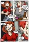 black-rat clenched_teeth clothed clothing comic dialogue duo english_text female hair hi_res human mammal not_furry orange_hair pale_skin panties patreon patreon_logo red_hair speech_bubble teeth text underwear url