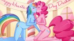 16:9 2016 anthro anthrofied areola big_breasts blush breast_size_difference breasts cutie_mark digital_media_(artwork) duo equid equine eyes_closed female female/female friendship_is_magic hair hand_holding hasbro hi_res inside interlocked_fingers jonfawkes kiss_on_lips kissing kneeling mammal multicolored_hair my_little_pony navel nipples nude pink_hair pinkie_pie_(mlp) rainbow_dash_(mlp) rainbow_hair side_boob widescreen