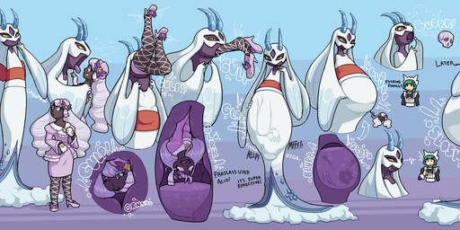 belly big_belly blue_background blue_eyes brown_body brown_skin burping clothing death digestion dress female female_pred female_prey group horn larger_pred oral_vore overweight pink_clothing post_vore_weight_gain simple_background size_difference text trio vore white_body white_clothing white_dress yellow_sclera maniacalfork nintendo pokemon pokemon_legends_z-a jacinthe_(pokemon) lebanne_(pokemon) froslass generation_4_pokemon generation_9_pokemon human mammal mega_evolution mega_froslass pokemon_(species) 2026 digital_media_(artwork) hi_res